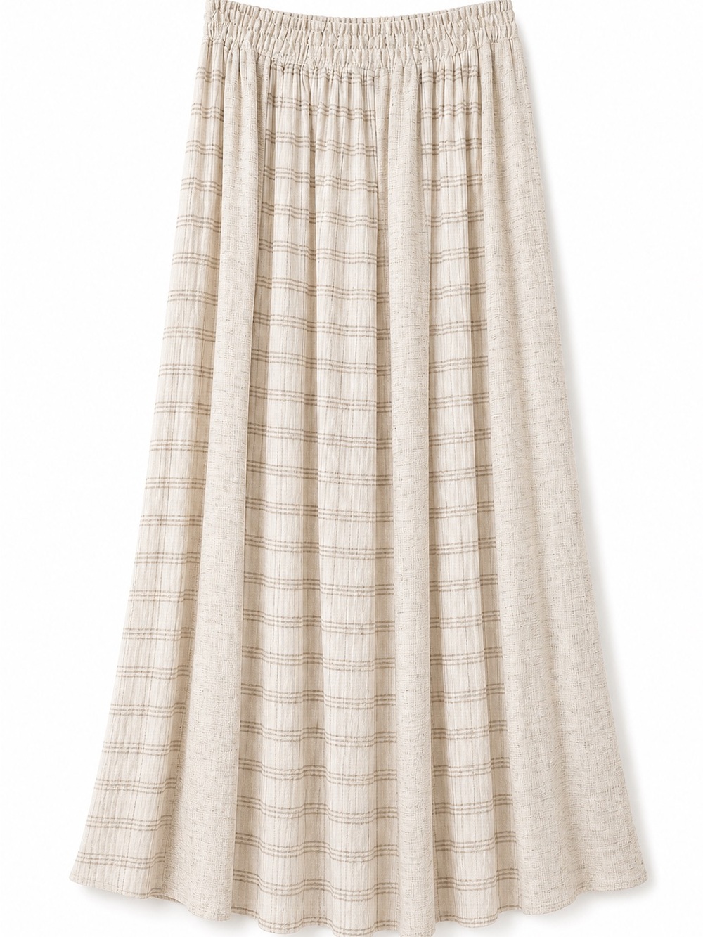 Linen Blend Matching Set Vest/Maxi Skirt Made in USA-Boho-Neutral-Striped Medium - Picture 6 of 11